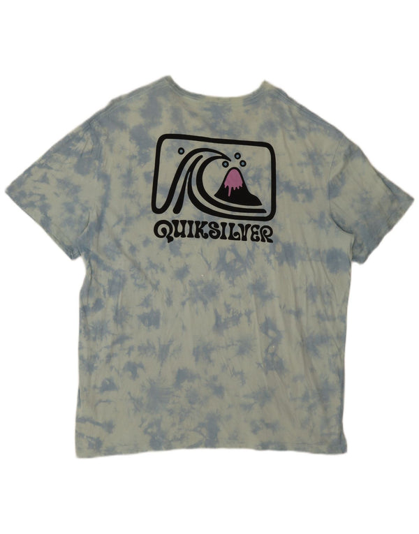 Quiksilver Herre Regular Fit Grafisk T-Shirt Top 2XL Blå Tie Dye Bomuld