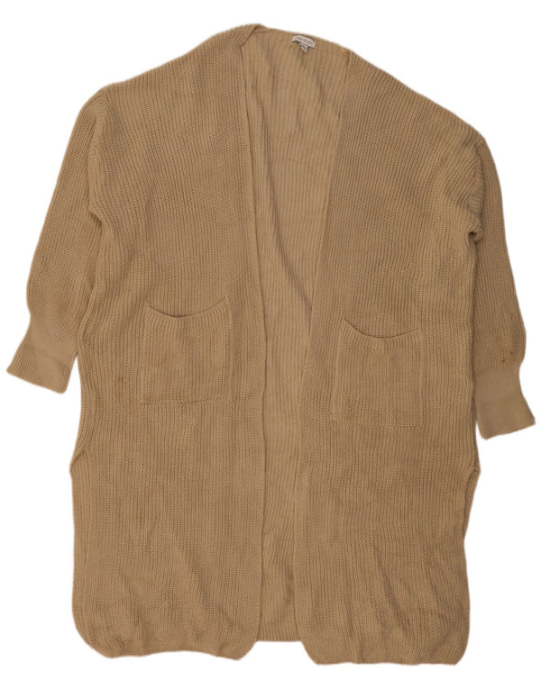 Topshop Dame Oversized Longline Open Cardigan Sweater UK 14 Medium Beige