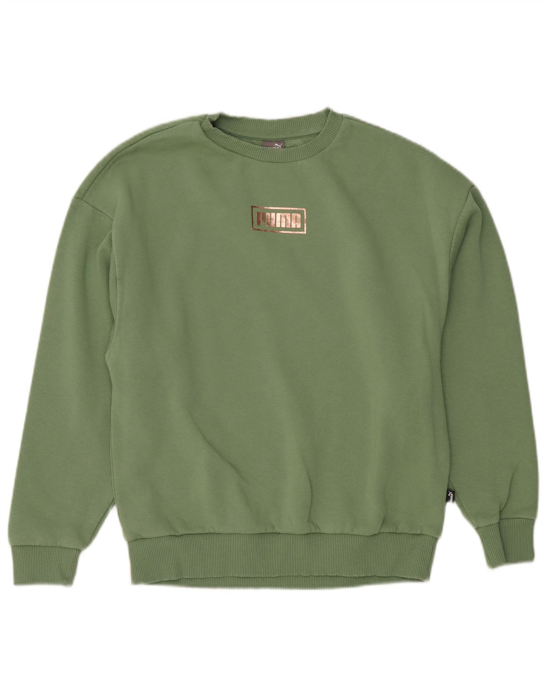 Puma Graphic Sweatshirt Jumper UK 10 lille grøn bomuld