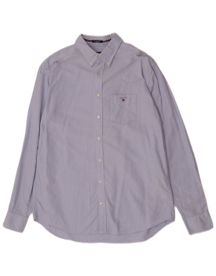 Gant Herre Regular Fit Skjorte Størrelse 17 1/2 XL Blå Bomuld