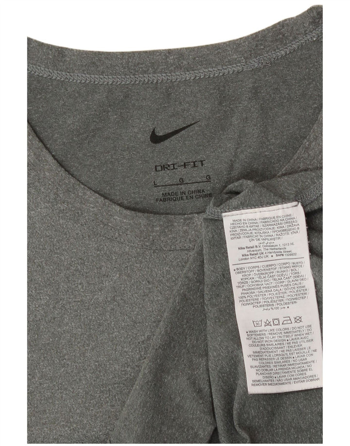 Nike Herre Dri Fit T-Shirt Top Stor Grå Polyester