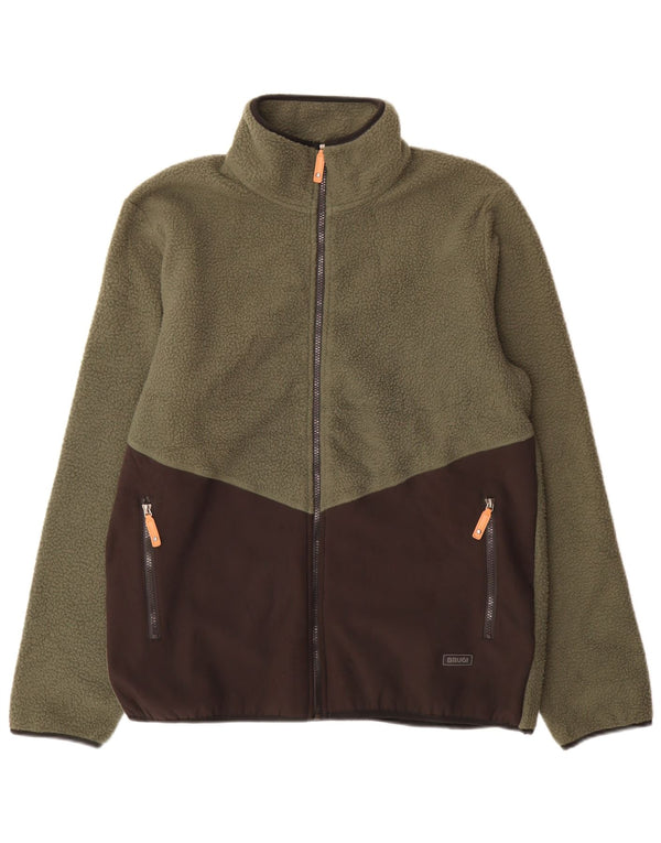 Brugi Herre Fleecejakke UK 42 XL Grøn Colourblock Polyester