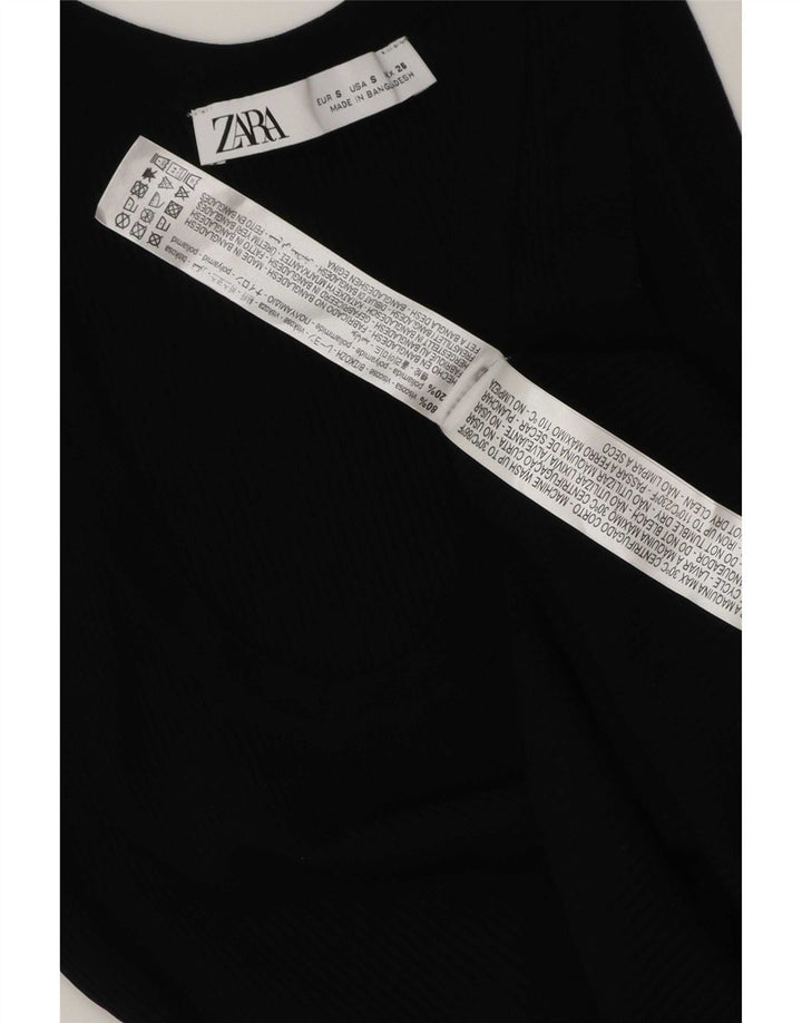 Zara Damevest Top UK 8 Small Black Polyester