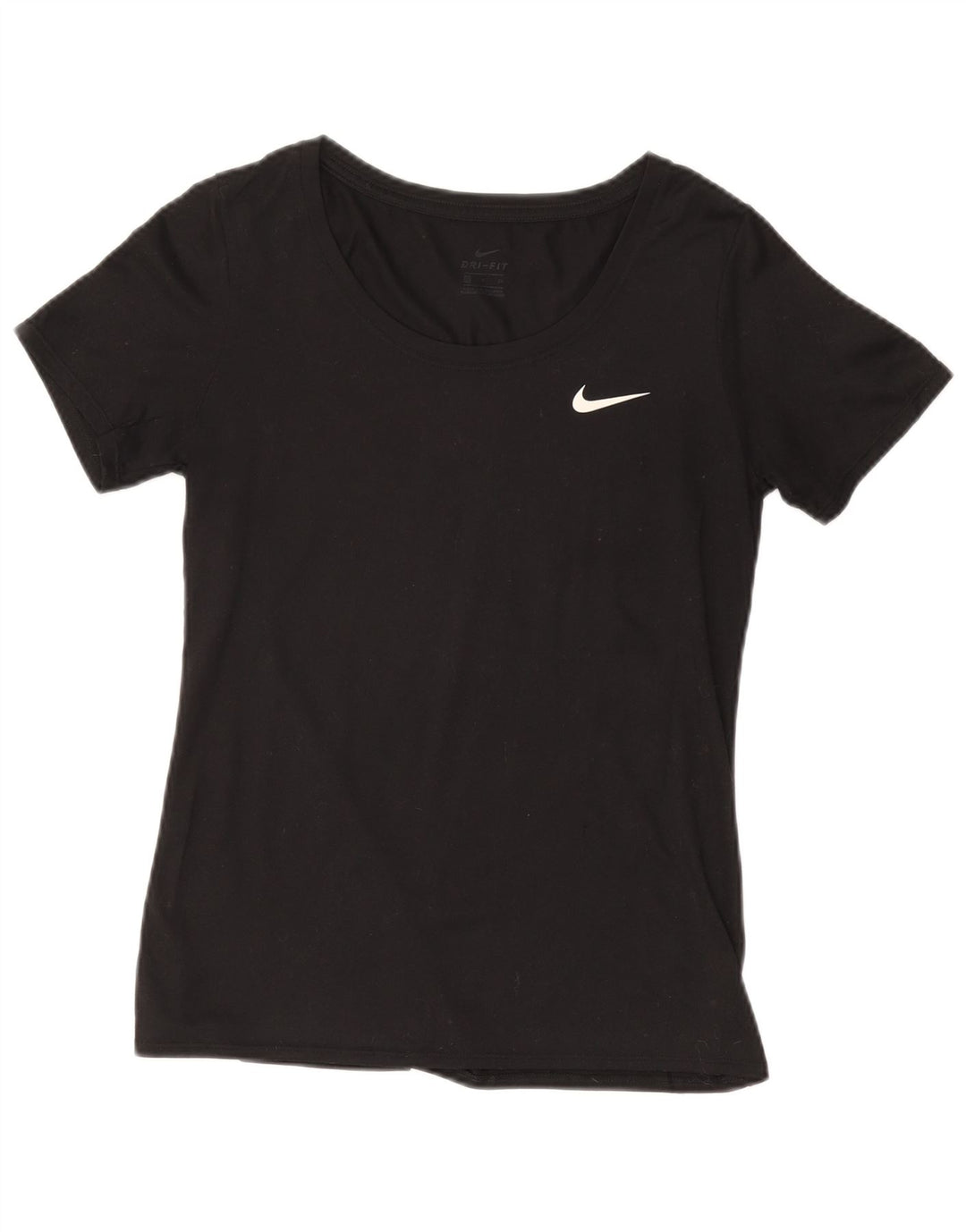NIKE Dame Dri Fit T-Shirt Top UK 10 Lille Sort