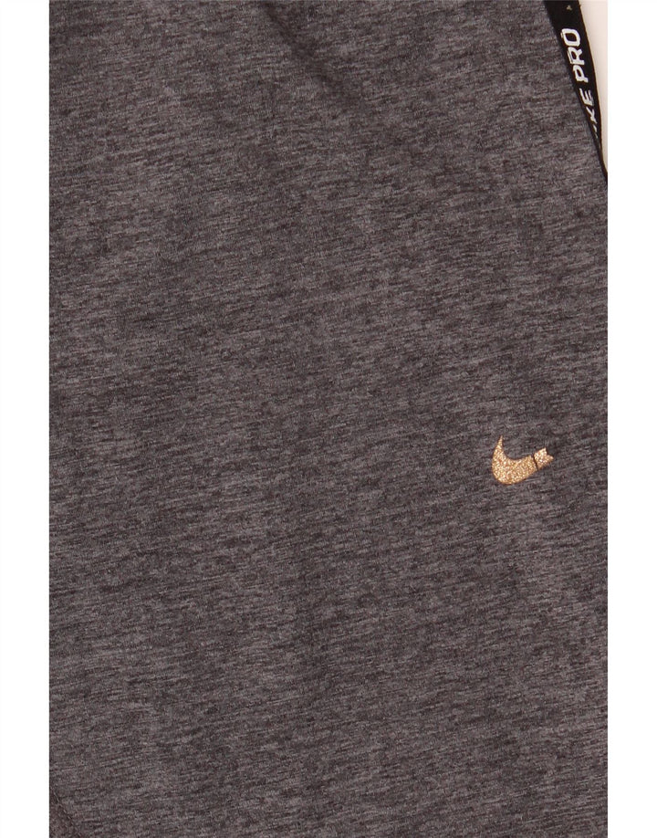 NIKE Dame Dri Fit Grafiske Leggings UK 12 Medium Grey Colourblock