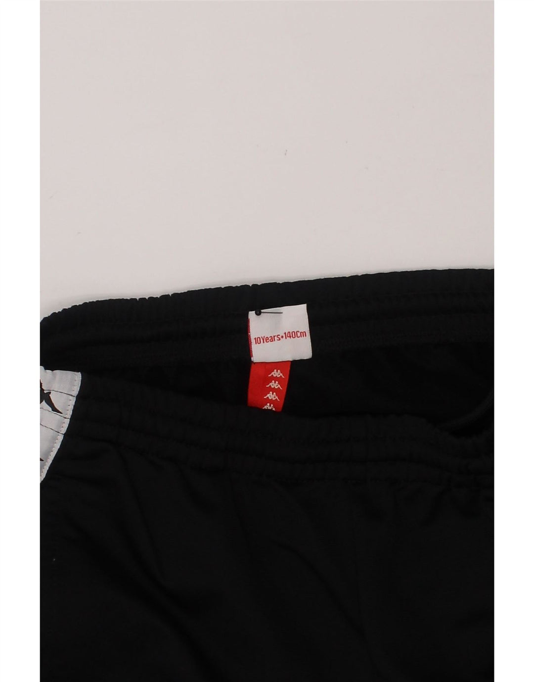 KAPPA Boys Graphic Sport Shorts 9-10 Years  Black Colourblock Polyester Vintage Kappa and Second-Hand Kappa from Messina Hembry 