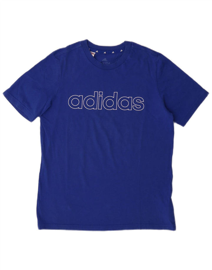 ADIDAS drenge grafisk t-shirt top 13-14 år blå bomuld