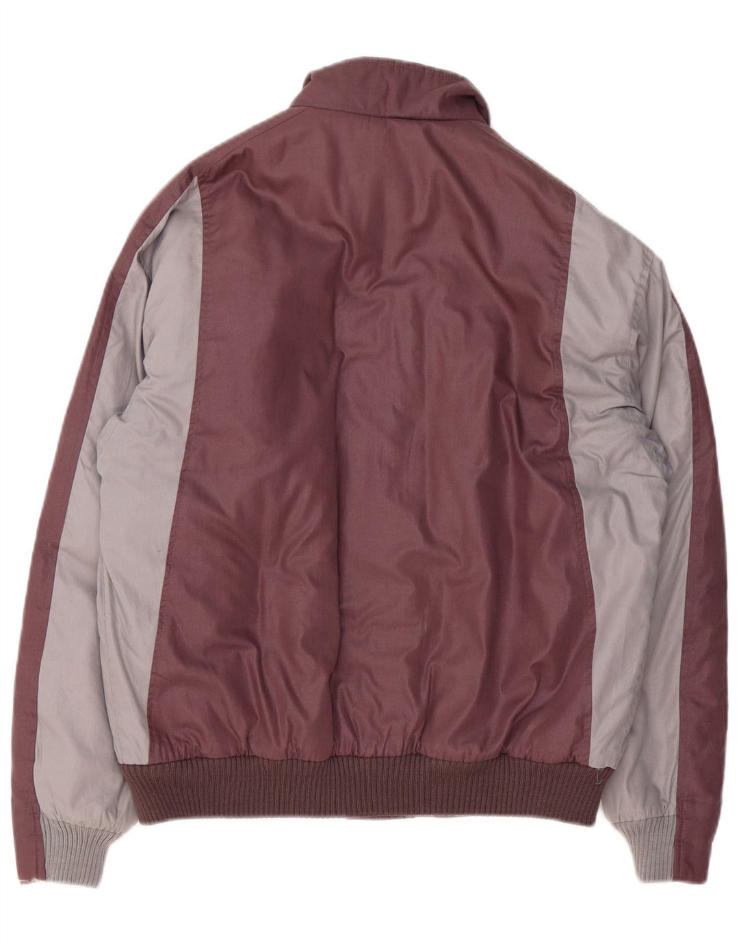 Vintage Bomber Jacket til mænd UK 38 Medium Burgundy Colourblock Polyester