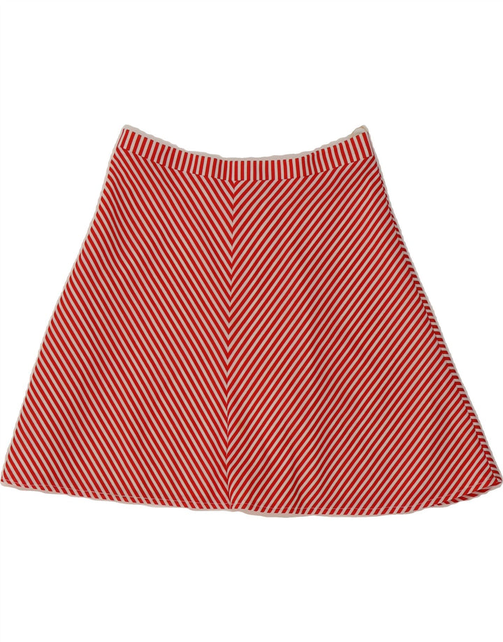 VINTAGE Womens A-Line Skirt EU 40 Medium W30 Red Striped Polyester Vintage Vintage and Second-Hand Vintage from Messina Hembry 