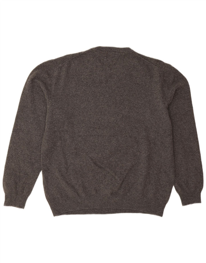 Gant herre rund hals sweater 3XL grå lammeuld