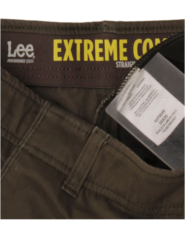 LEE Mens Extreme Comfort Lige Chinobukser W33 L30 Khaki Bomuld
