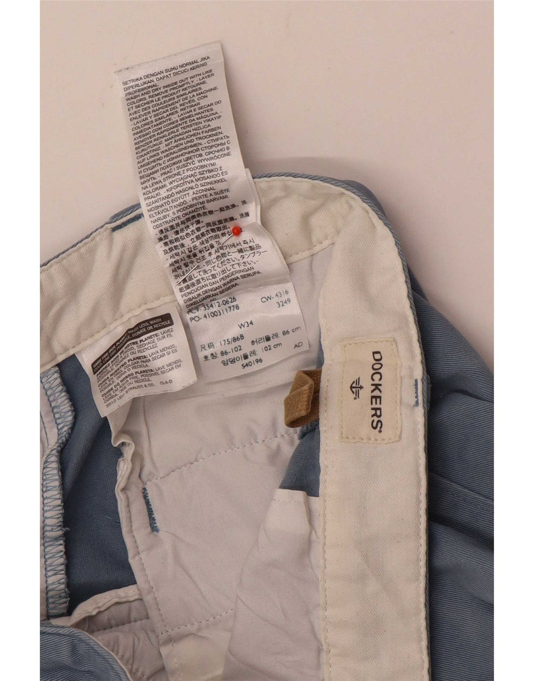 Dockers Herre Cargo Shorts W34 Large Blue Cotton
