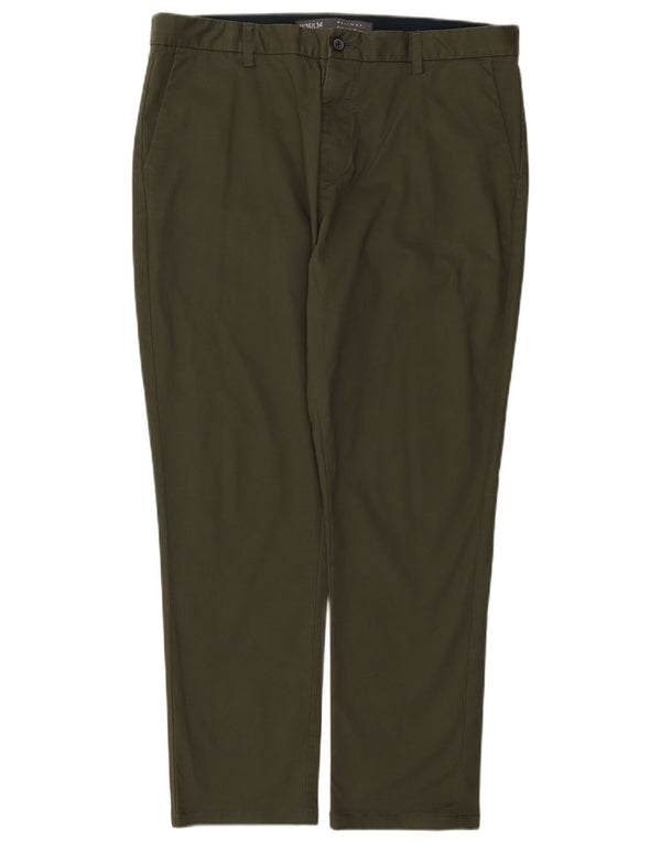 Denim & Co Herre Slim Chino Bukser W36 L29 Khaki Bomuld