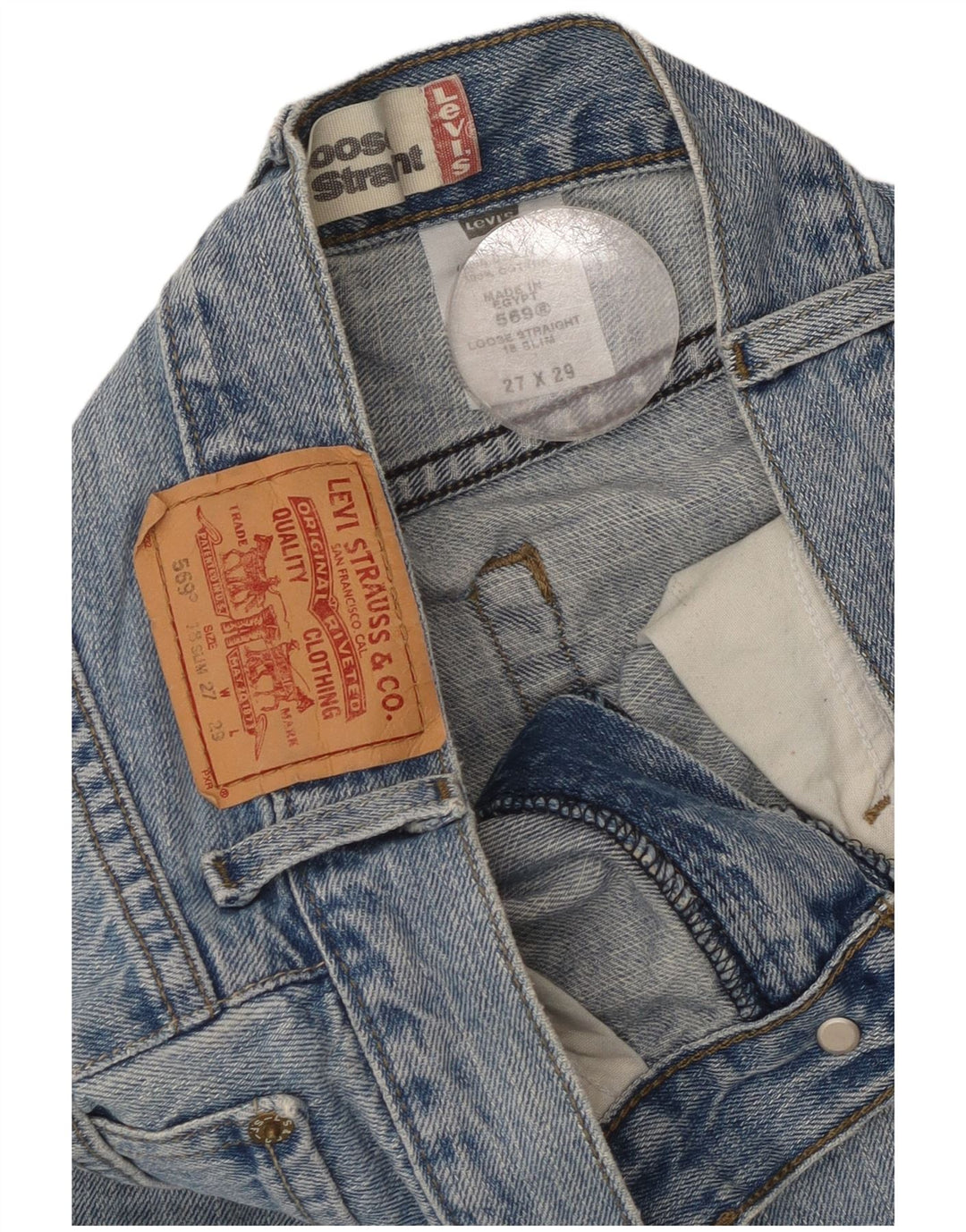 Levi's Dame 569 Loose Fit Straight Jeans W27 L29 Blå Bomuld