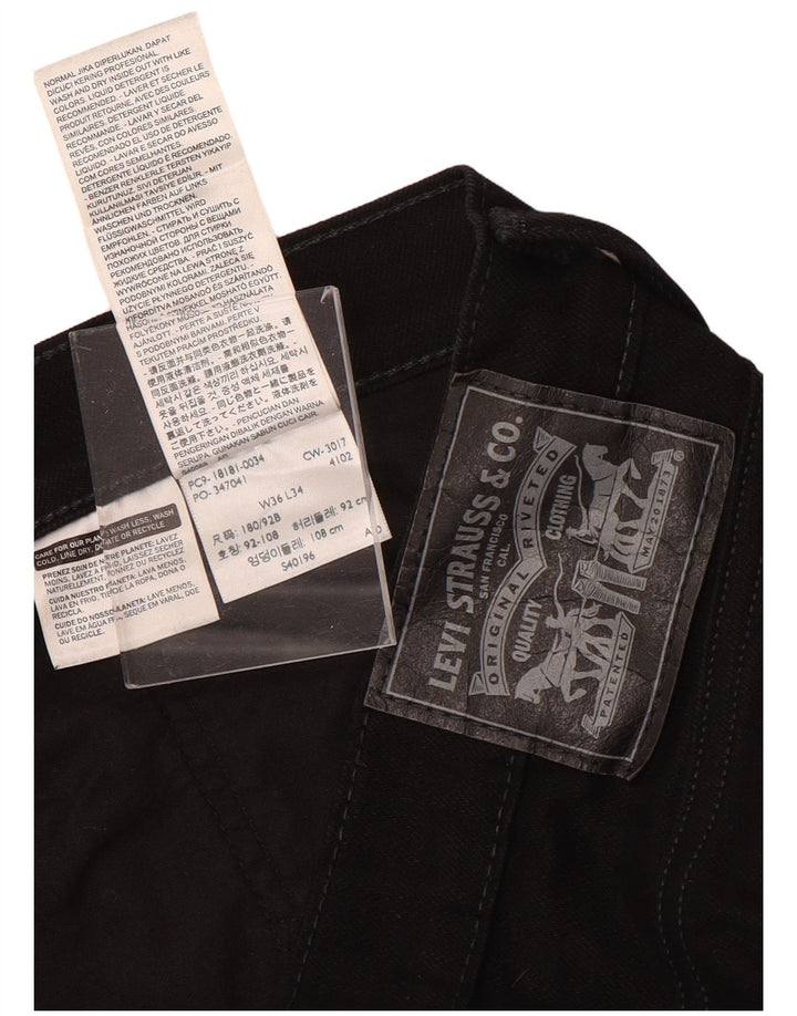 LEVI'S Straight Jeans til mænd W36 L34 Sort bomuld