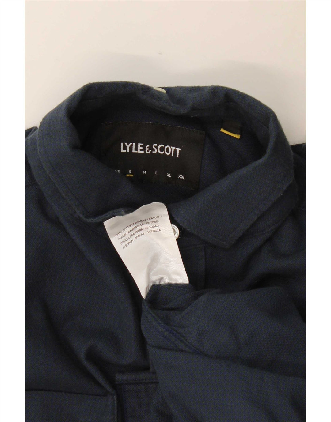 Lyle & Scott herreskjorte lille marineblå bomuld