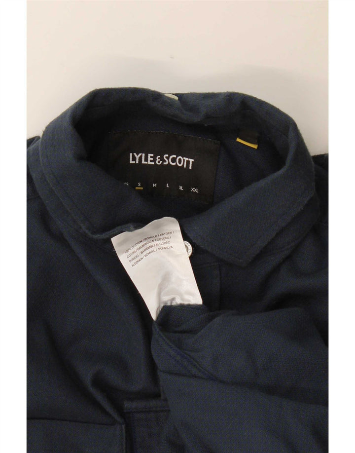 Lyle & Scott herreskjorte lille marineblå bomuld