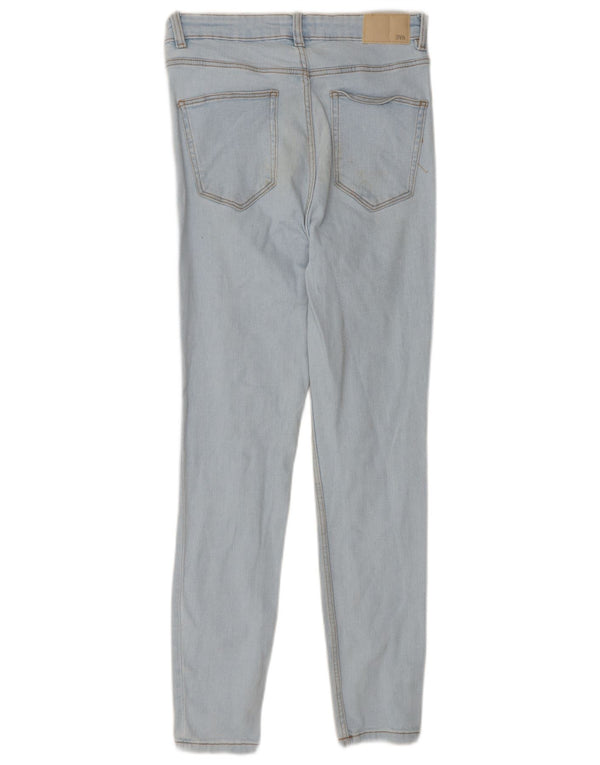 Zara Dame Højtalje Skinny Jeans EU 42 Large W32 L28 Blå Bomuld