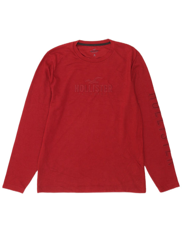 Hollister Herre Grafisk Top Langærmet Medium Bourgogne Bomuld