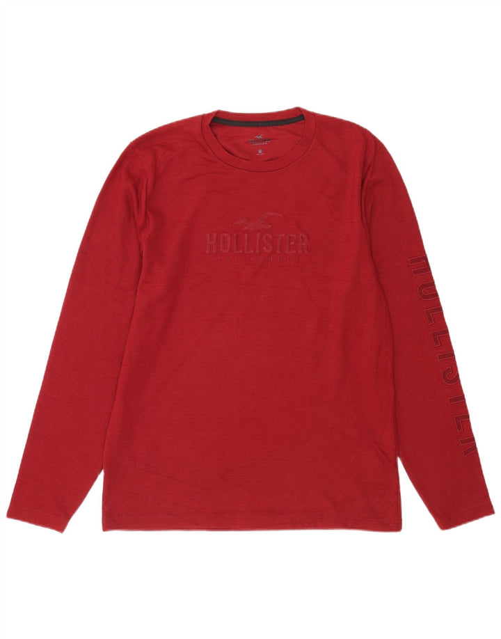 Hollister Herre Grafisk Top Langærmet Medium Bourgogne Bomuld