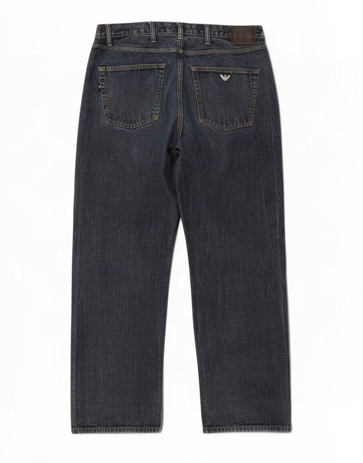 Armani Straight Jeans til mænd W36 L31 Marineblå Bomuld