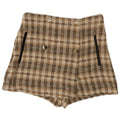 Zara Casual Shorts til kvinder Medium W28 brun ternet polyester