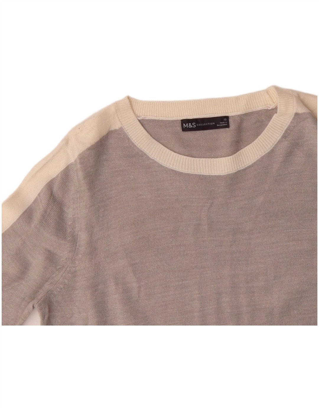 MARKS & SPENCER Dame Boat Neck Sweater UK 12 Medium Grey