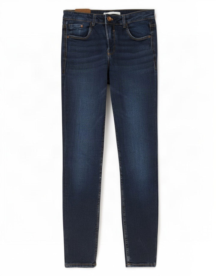 Zara Dame Slim Jeans W28 L28 Marineblå