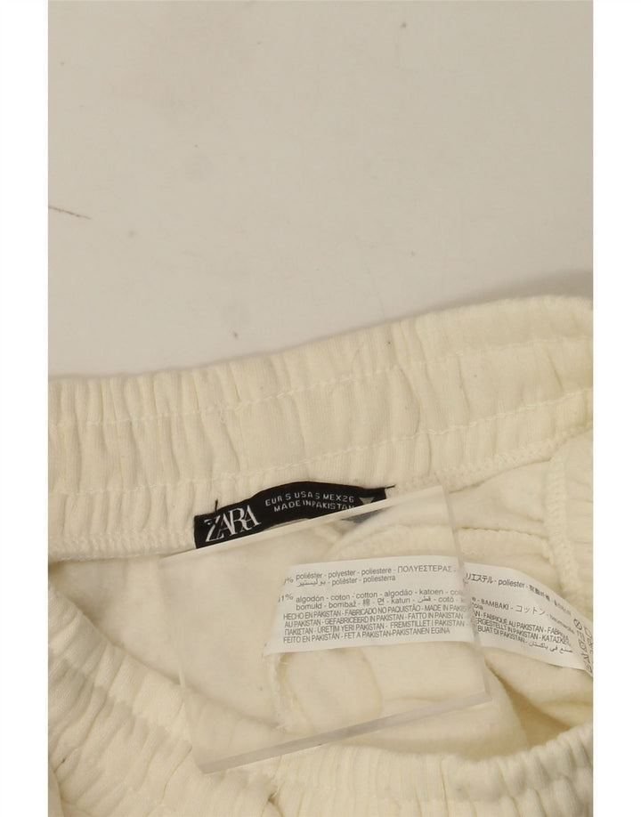 Zara træningsdragt til kvinder Joggers UK 8 Small Off White Polyester