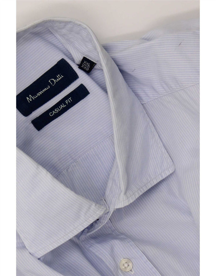 Massimo Dutti Herre Casual Fit skjorte 2XL Blå nålestribet
