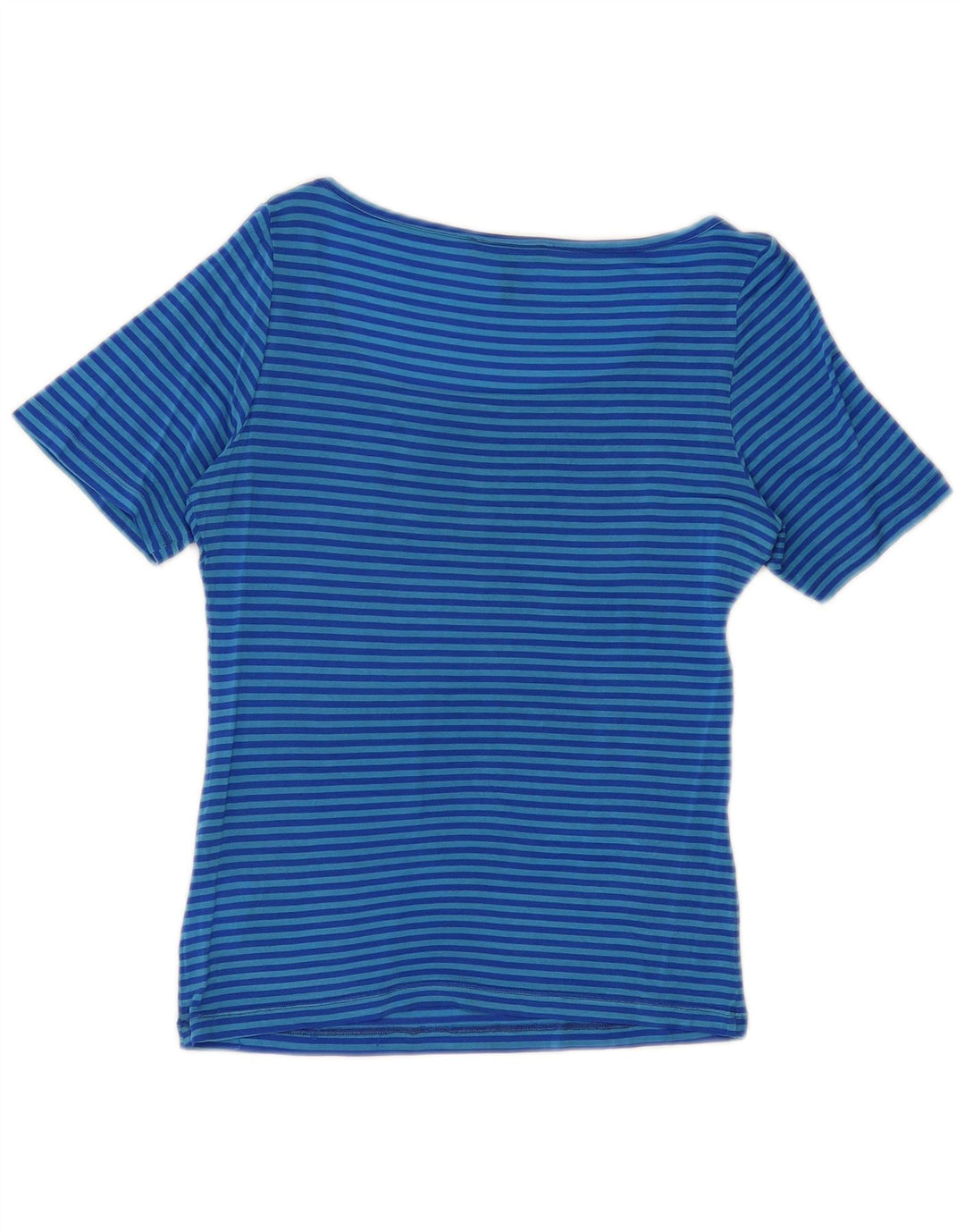 Roccobarocco T-shirt top til kvinder US 8 Mellemblå stribet acetat