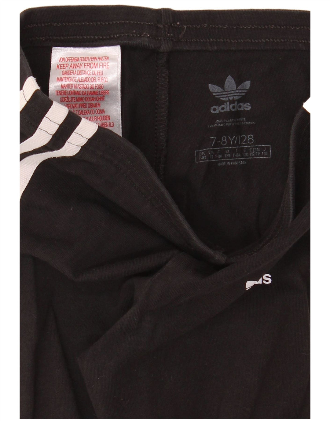 ADIDAS Girls Leggings 7-8 Years  Black Cotton