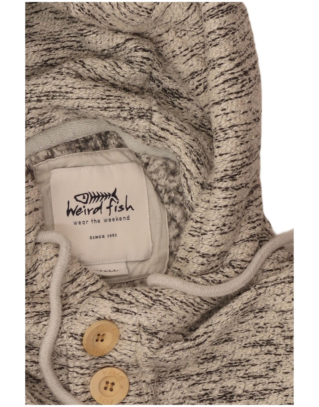 WEIRD FISH Hættetrøje til mænd, lille grå flækket