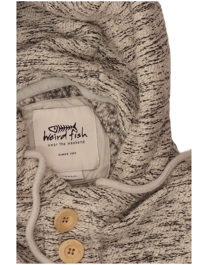 WEIRD FISH Hættetrøje til mænd, lille grå flækket