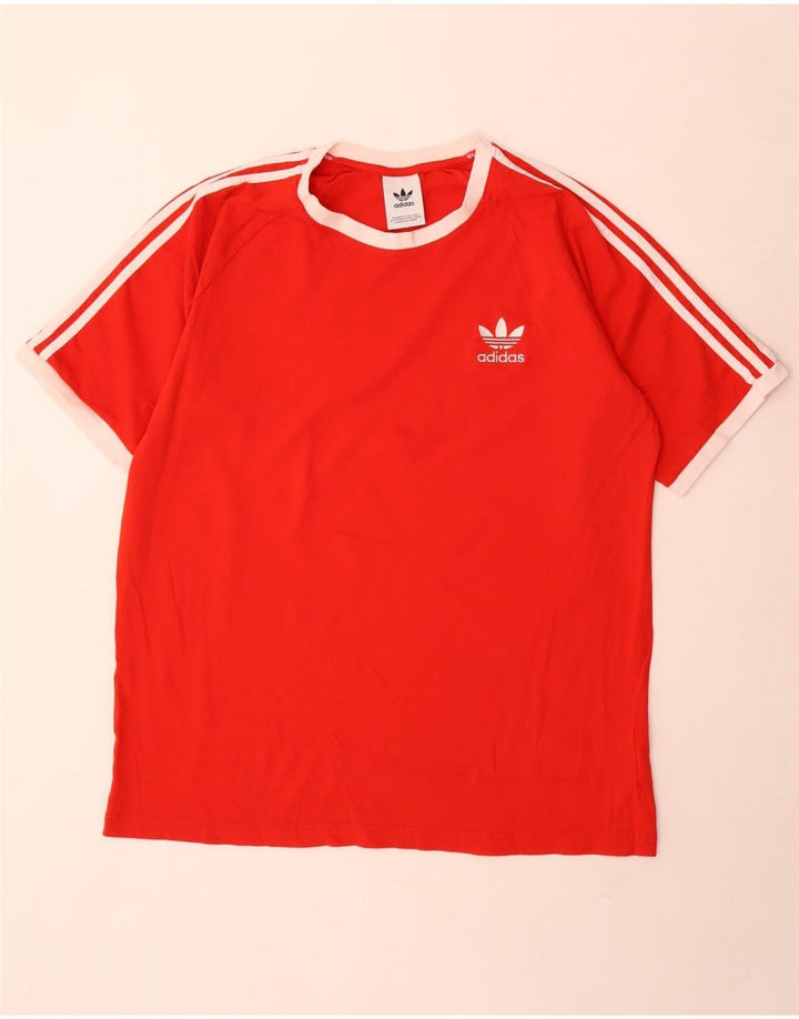 Adidas Herre T-Shirt Top XL Rød Bomuld