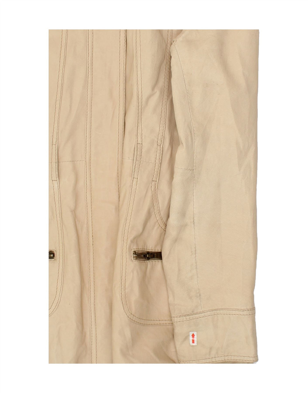 CONBIPEL Womens Leather Coat IT 44 Medium Beige Leather Vintage Conbipel and Second-Hand Conbipel from Messina Hembry 