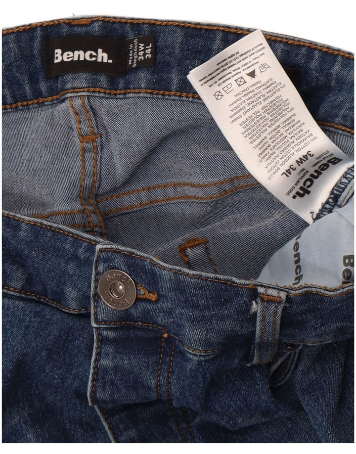 Bænk lige herre jeans W34 L34 blå bomuld