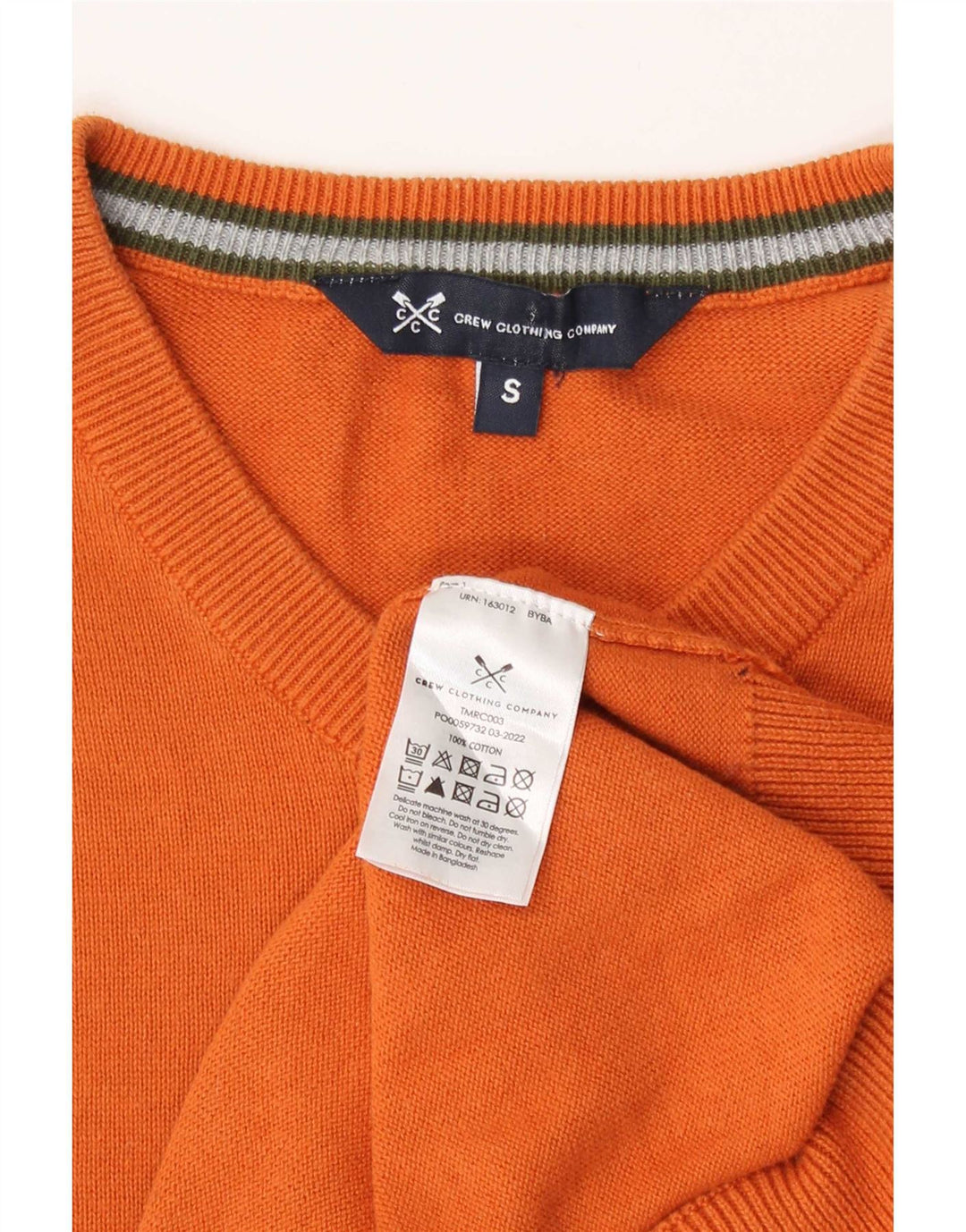 Besætningstøj Herre V-hals sweater lille orange bomuld