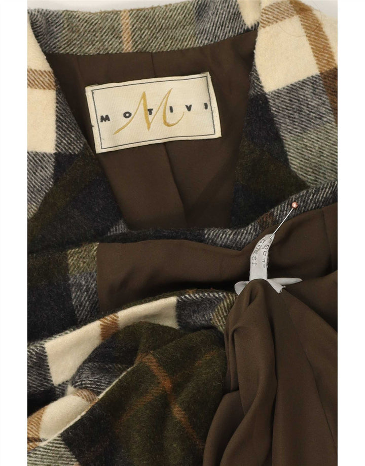 MOTIVI Dame 2-knaps blazerjakke UK 12 Medium Khaki Check