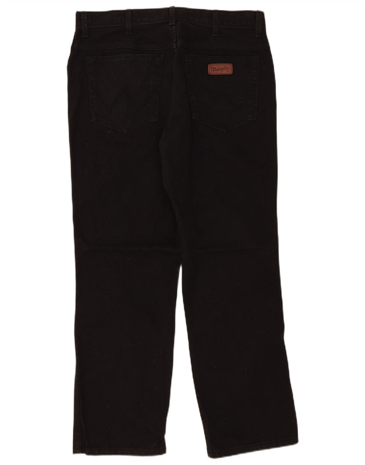 Wrangler Herre Regular Fit Straight Jeans W36 L30 Sort Bomuld