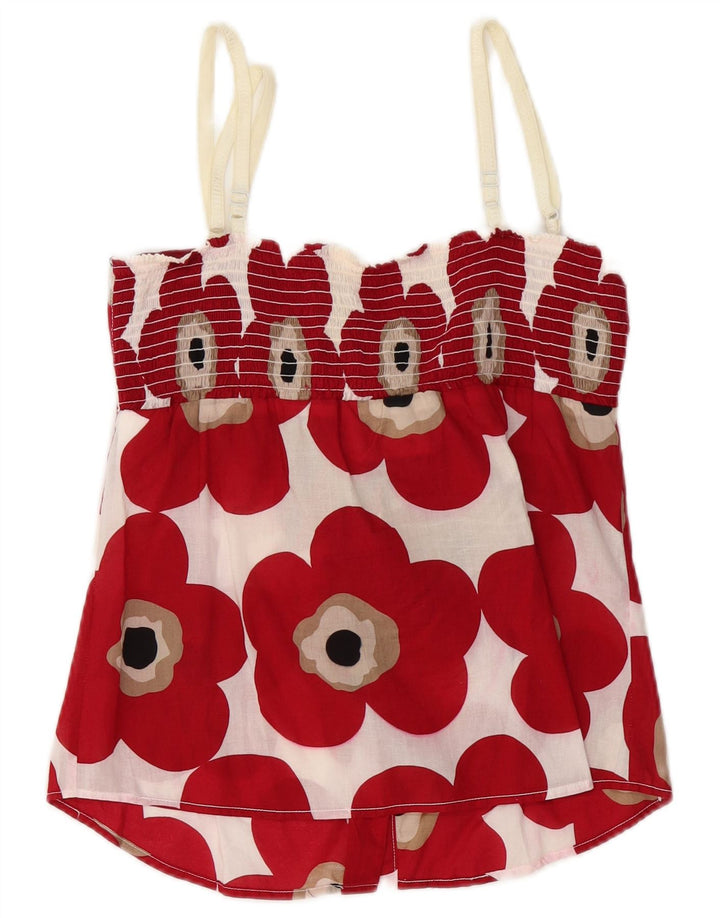 Dolce & Gabbana Dame Crop Cami Top IT 44 Medium Red Floral Bomuld