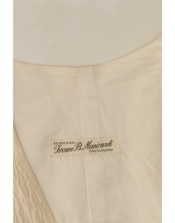 Vintage Dame Dobbeltradet Blazer Jacket UK 14 Medium Off White