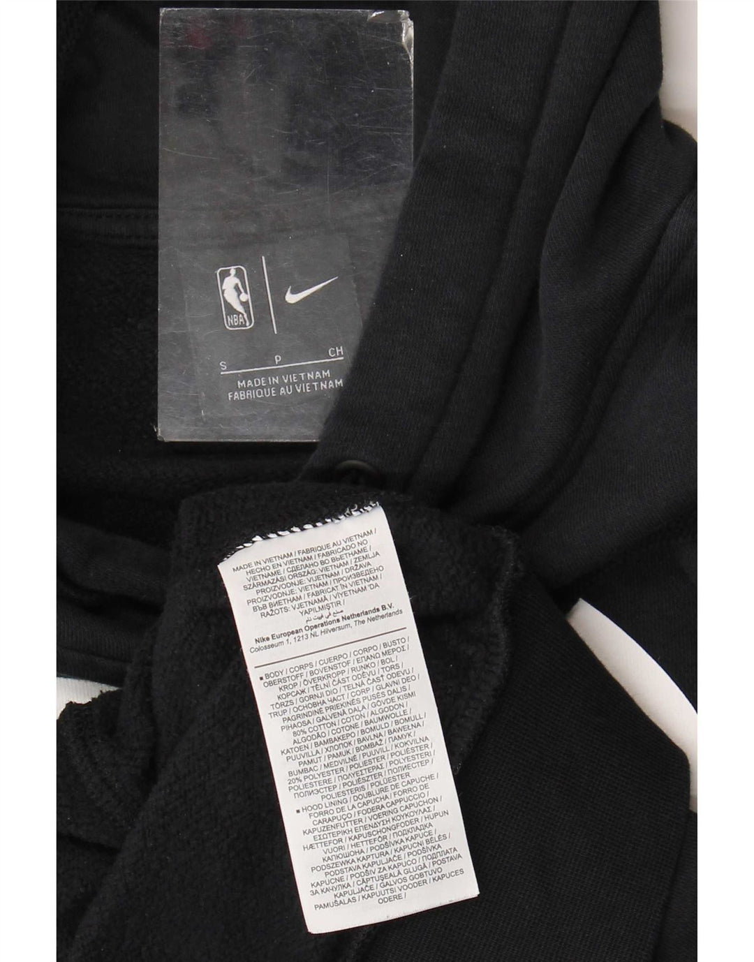 Nike Herre Brooklyn Nets Grafisk Hoodie Jumper Lille Sort Bomuld