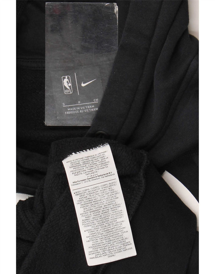 Nike Herre Brooklyn Nets Grafisk Hoodie Jumper Lille Sort Bomuld