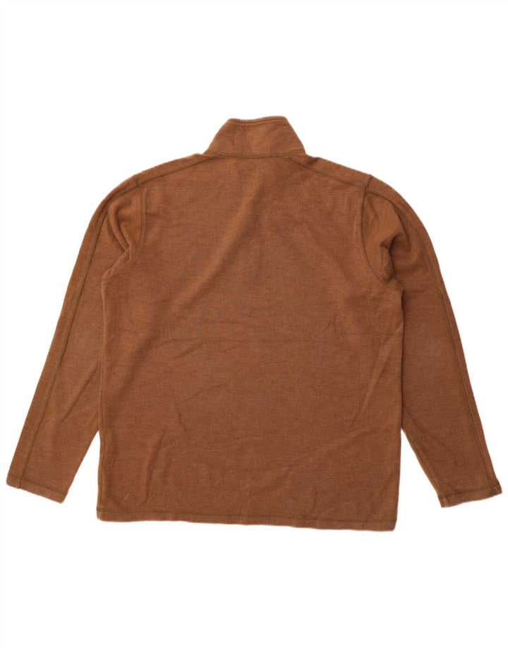 Eddie Bauer Herre høj lynlås-hals sweatshirt jumper stor brun bomuld