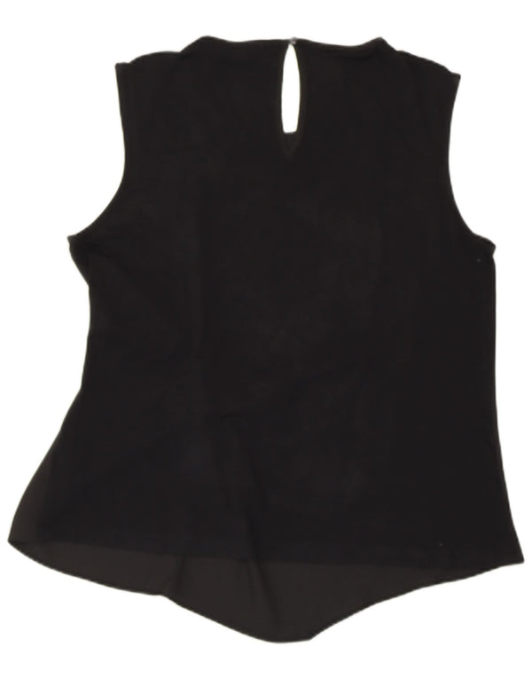 WAREHOUSE Dame ærmeløs bluse Top UK 16 Large Black Viscose