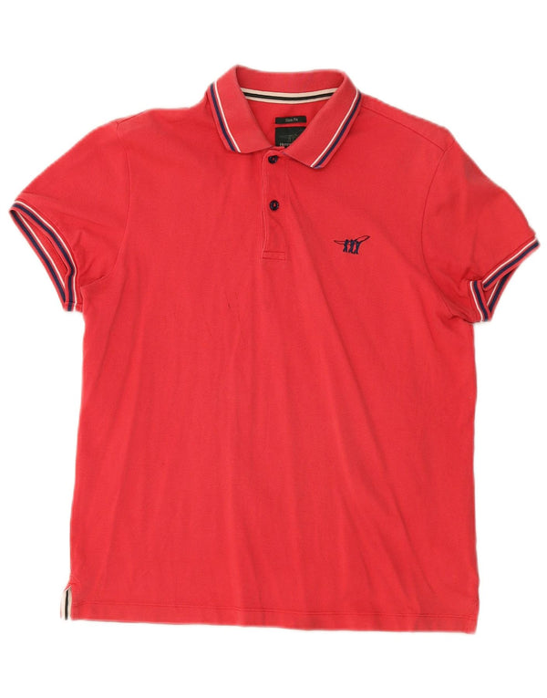 Henry Cottons Herre Slim Fit poloshirt Medium rødstribet bomuld