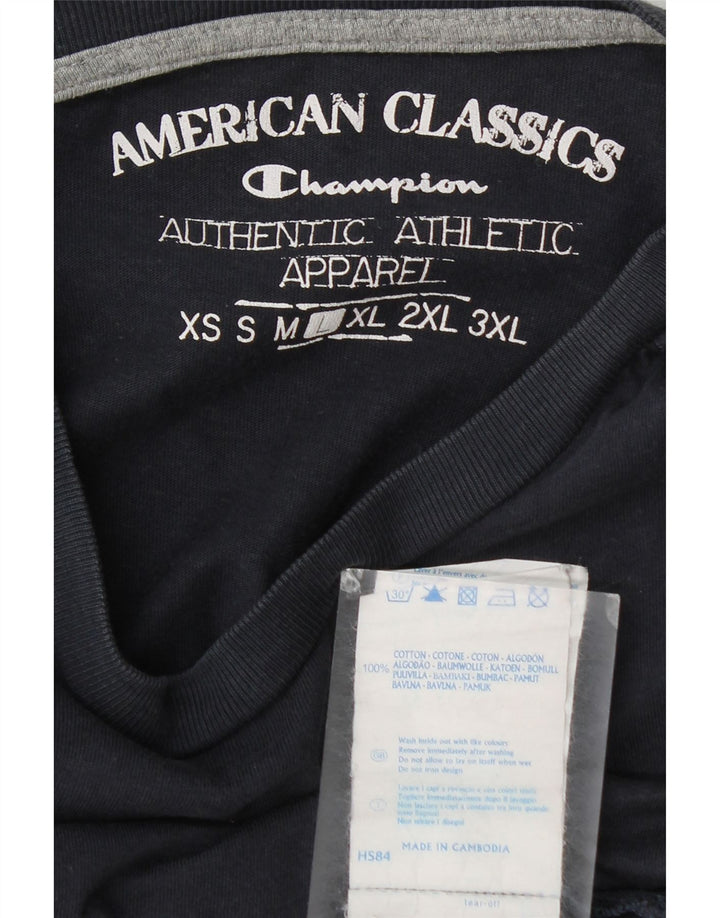Champion Herre T-shirt Top Stor marineblå bomuld