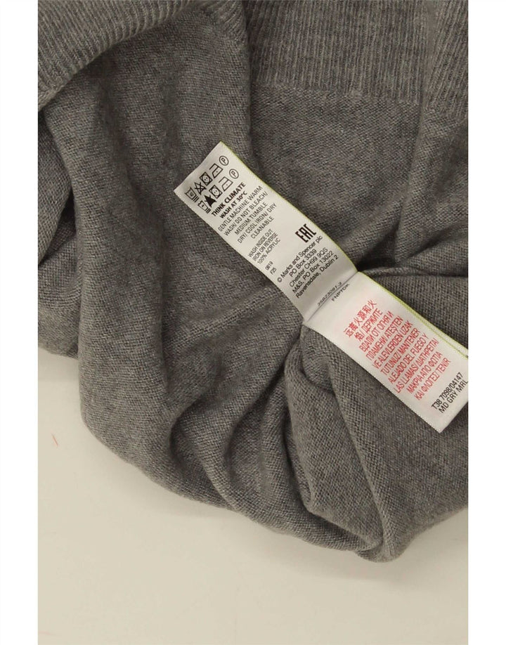 Marks & Spencer Dame Turtle Neck Jumper Sweater UK 16 Large Grå Akryl