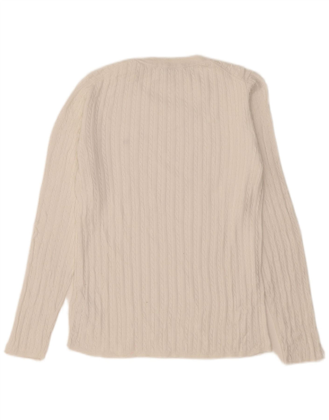 Tommy Hilfiger dame sweater med rund hals DK 14 Medium hvid bomuld